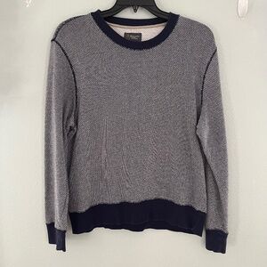 Mens Wallin & Bros Blue and White Knit Sweater Top